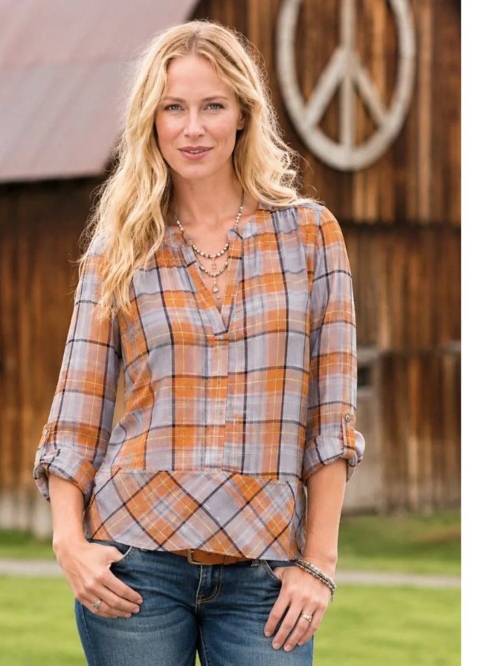 CuTe!!!! NWT Sundance Silk Plaid Top -M-